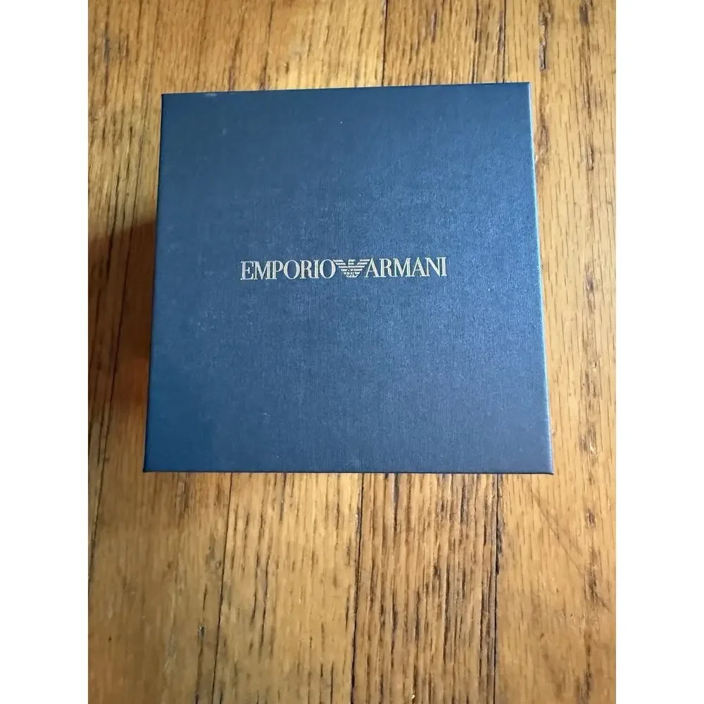Emporio Armani Watch Gianni AR1648 Silver/Blue Chronograph Men’s Quartz New (B)